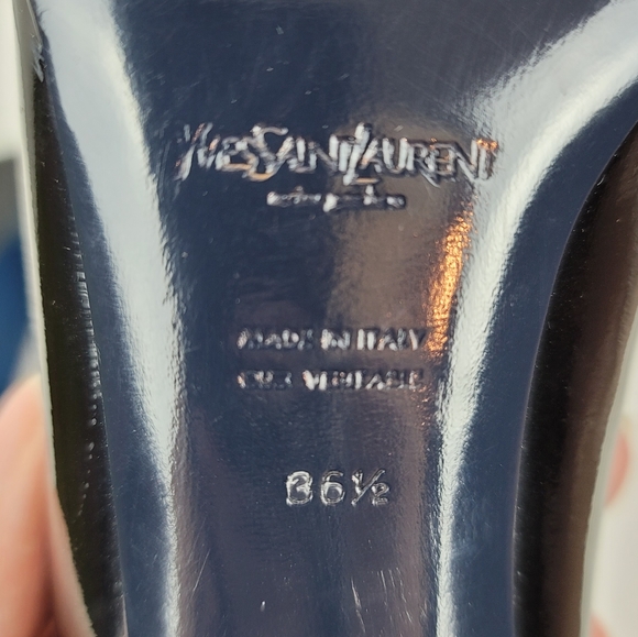 Yves Saint Laurent Black Patent Stiletto Heels Pumps Size 36.5 - Picture 9 of 10